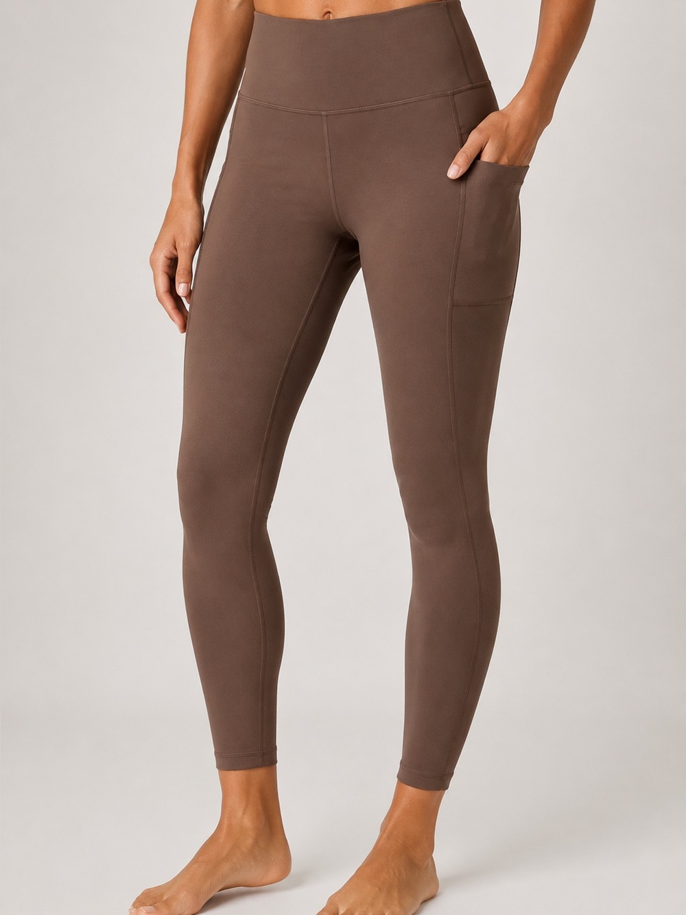 Athleta Salutation Stash Brown High Rise Pocket Ankle Leggings Women’s M